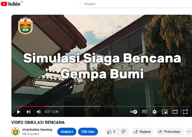 <center>SIMULASI SIAGA BENCANA SMPN 4 SATU ATAP BAWANG</center> video